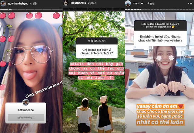 Các hot girl đình đám tiết lộ bí mật không ngờ khi fan hỏi trên Instagram - 1 Các hot girl tiết lộ bí mật khi chơi trò trả lời câu hỏi của fan trên Story của mạng xã hội Instagram