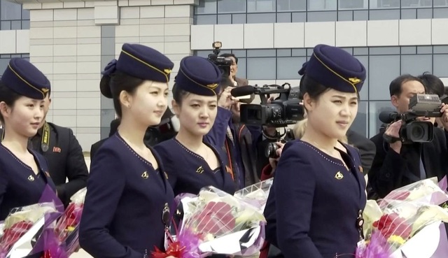 Nhan sắc dịu dàng của những tiếp viên hãng Air Koryo, Triều Tiên. (Ảnh: AP)