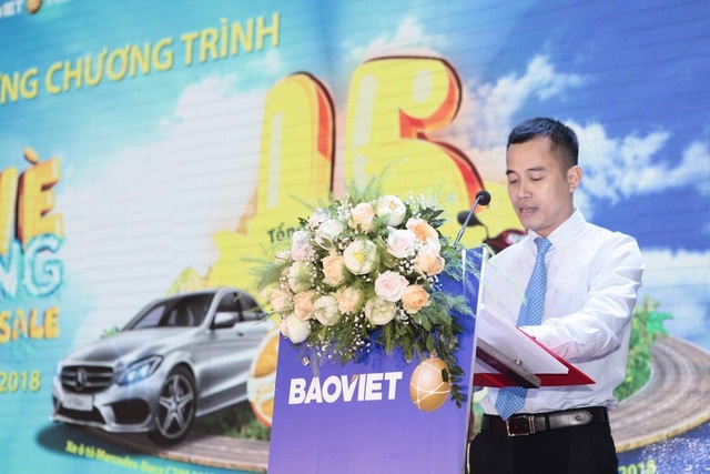 Bảo Việt trao hơn 88.000 cơ hội trúng thưởng cho khách hàng tại Lễ quay thưởng đợt 1 chương trình “Mùa hè sôi động” - 1
Ông Nguyễn Anh Tuấn -Giám đốc Khối Quản lý Hoạt động phát biểu tại Lễ quay thưởng đợt 1 chương trình Mùa hè sôi động - chương trình tri ân khách hàng lớn nhất năm 2018 của Tập đoàn Bảo Việt