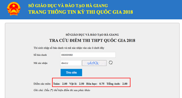Chấm thẩm định ở Hà Giang: Nhiều thí sinh đồng loạt "bay" khỏi top điểm cao nhất cả nước - 4 Thí sinh có SBD 05000592 bị điểm liệt sao khi chấm thẩm định lại