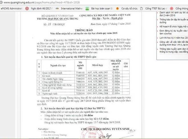 Nhiều trường đại học liên tục điều chỉnh tăng điểm sàn xét tuyển - 2 Nhiều trường đại học liên tục điều chỉnh tăng điểm sàn xét tuyển - 2