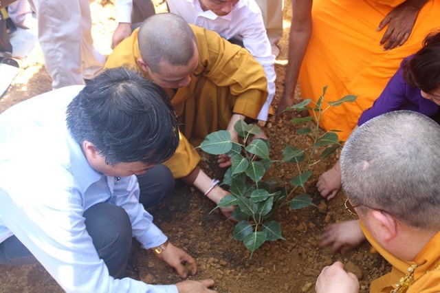Rước cây bồ đề do Chủ tịch Quốc hội Sri Lanka tặng - 3 Sáng ngày 22/7/2018, cây Bồ Đề linh thiêng đã được đoàn cung đón về đến sân bay Nội Bài và đi thẳng đến Điện Tam Thế chùa Tam Chúc làm lễ sái tịnh khu đất và lễ trồng cây.