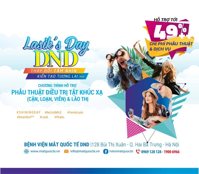 Lasik’s Day DND 2018: Hỗ trợ đến 49% chi phí phẫu thuật điều trị tật khúc xạ - 1 Dễ dàng lựa chọn phương pháp phẫu thuật với trung tâm khúc xạ hiện đại hàng đầu Việt Nam