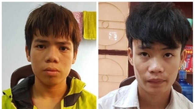 Bắt nghi phạm 14 tuổi cùng đồng bọn cướp taxi ở quận Đồ Sơn - 1 2 tên cướp tại cơ quan công an (ảnh công an cung cấp)
