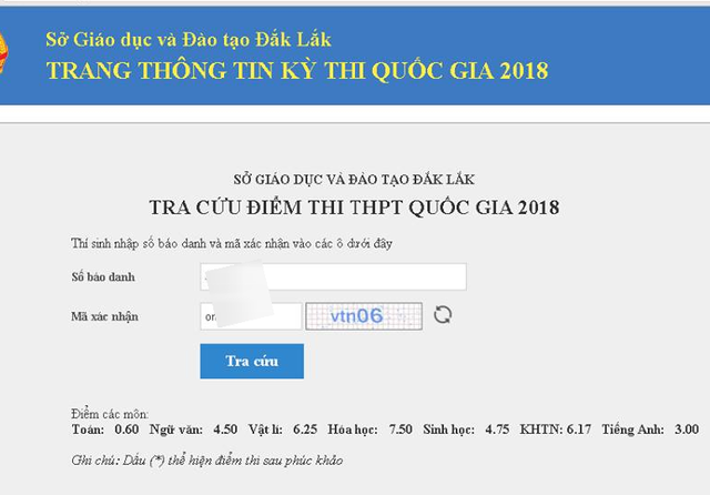 Một thí sinh phúc khảo từ 0,6 lên 7,2 điểm Toán do tô mờ đáp án trắc nghiệm - 1 Trước khi phúc khảo thí sinh chỉ đạt 0,6 điểm môn Toán