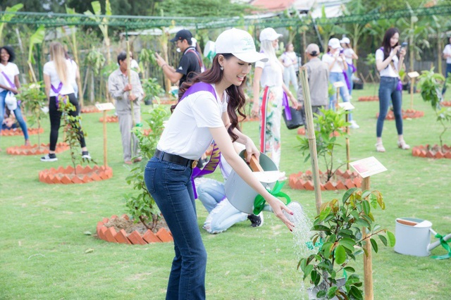 Thí sinh hoa hậu Đại sứ du lịch thế giới “khuấy động” phố cổ Hội An - 8 Các thí sinh trồng cây bảo vệ môi trường