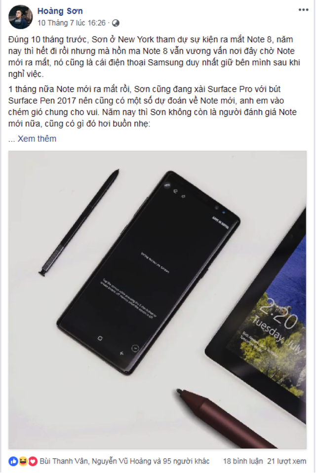 50 sắc thái của Galaxy Note 9 trong mắt Note Fan Việt - 3 Chàng trai mê công nghệ Hoàng Sơn dự đoán chân dung Galaxy Note 9.
