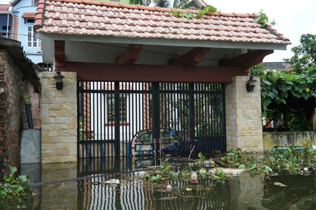 Hà Nội: Dân vùng ngập khốn khổ vì bị rác thải, xác động vật "vây hãm" - 1
Nước từ thượng nguồn tiếp tục đổ về, thôn Cấn Hạ nhiều ngày nay vẫn ngập sâu. Nước ngập lâu ngày, rác thải cũng ngập ngụa quanh khu dân cư.