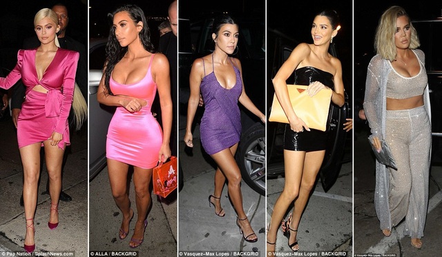 Chiêm ngưỡng bữa tiệc sinh nhật của nhan sắc, tiền tài và danh vọng - 1 Các chị em gái nhà Kardashian - Jenner cùng nhau mừng tiệc sinh nhật em út Kylie. Từ trái sang phải: Kylie Jenner - Kim Kardashian - Kourtney Kardashian - Kendall Jenner - Khloe Kardashian.