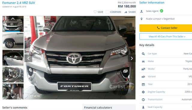 Soi giá những chiếc xe nhập Thái, Indonesia đang "hot" ở Việt Nam - 6 Chiếc xe Toyota Fortuner được bán tại Malaysia