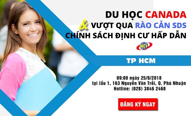 Du học Canada vượt qua rào cản SDS và chính sách định cư hấp dẫn - 1
Hội thảo du học canada chương trình học theo 2 diện visa chứng minh tài chính và không chứng minh tài chính, chương trình chuyển tiếp tiết kiệm thời gian và chi phí học tập và chính sách định cư hấp dẫn.