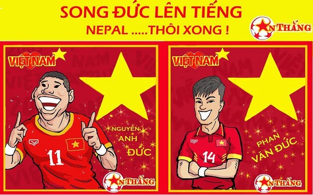 Ngộ nghĩnh bộ tranh cổ vũ Olympic Việt Nam thi đấu Asiad 2018 - 4 Song Đức cùng dắt tay nhau thi đấu
