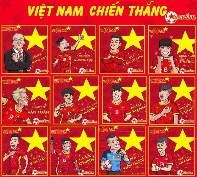 Ngộ nghĩnh bộ tranh cổ vũ Olympic Việt Nam thi đấu Asiad 2018 - 7 Việt Nam chiến thắng!