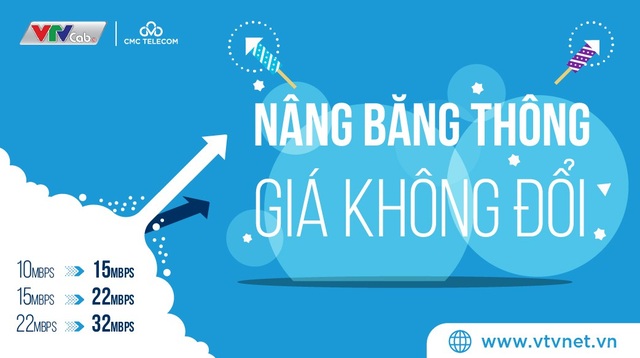 VTVCab nâng băng thông Internet, giá không đổi tri ân khách hàng - 1
VTVCab nâng băng thông miễn phí cho người dùng Internet từ ngày 19/8/2018