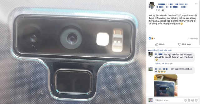 "Tá hỏa" phát hiện camera Galaxy Note9 bị lệch dù còn mới tinh - 3 Nhiều người dùng đăng tải hình ảnh của chiếc Galaxy Note9 mà họ mới mua lên mạng xã hội cho thấy đúng là camera phía sau có hơi bị lệch so với vòng tròn bao quanh.
