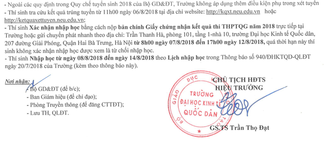 Trường ĐH Kinh tế quốc dân công bố điểm chuẩn năm 2018 - 3