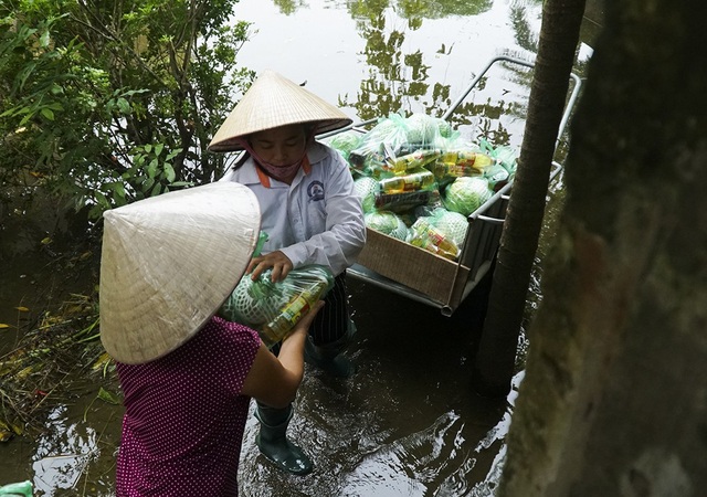Hà Nội: Người dân vùng ngập chèo thuyền nhận quà từ thiện - 5
Theo thống kê sơ bộ, huyện Chương Mỹ có 1380,9 ha lúa bị thiệt hại, diện tích nuôi trồng thủy sản bị thiệt hại 603,5 ha, nhiều nhà ở, trường học, trạm y tế bị hư hỏng do nước lũ.