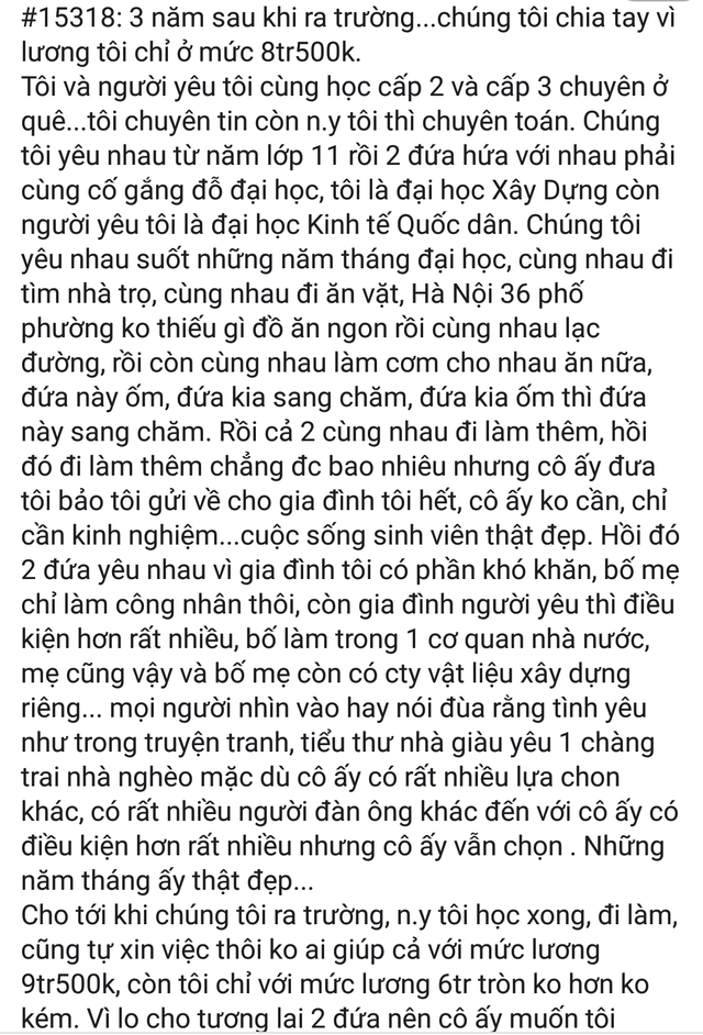 8 năm yêu nhau, chàng trai bị chia tay vì lương 8 triệu rưỡi - 1 8 năm yêu nhau, chàng trai bị chia tay vì lương 8 triệu rưỡi - 1