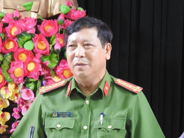 Tiết lộ nội dung bức thư bác sĩ giết vợ rồi mang xác phi tang - 1 Đại tá Nông Minh Đức, Thủ trưởng Cơ quan CSĐT, Phó Giám đốc Công an tỉnh Cao Bằng thông tin về vụ án trong buổi họp báo sáng nay (10/9) (Ảnh: Báo Cao Bằng).