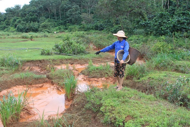 Nước suối đổi màu, lãnh đạo Công ty Nhôm nói chỉ là nước rửa quặng - 1 Người dân lo lắng vì nước suối chuyển màu bất thường