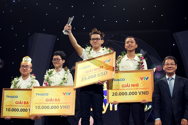 Nhà vô địch Olympia Hoàng Cường "sốc" khi Quang Trường tăng tốc quá nhanh - 1 Nguyễn Hoàng Cường (THPT Hòn Gai, Quảng Ninh) vô địch Đường lên đỉnh Olympia 2018 (Ảnh: Kim Bảo Ngân)