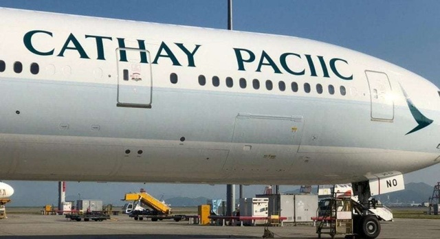 Hy hữu hãng hàng không sơn sai tên mình trên máy bay - 1 Hình ảnh tên của hãng hàng không Cathay Pacific bị sơn sai trên máy bay của hãng