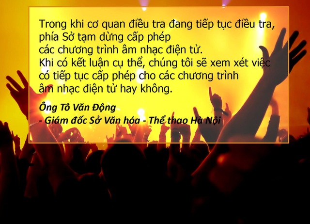 Nhìn lại một tuần bàng hoàng vì vụ 7 người chết ở lễ hội âm nhạc - 1 Lễ hội âm nhạc có 7 người chết chưa trả tiền tác quyền vẫn được cấp phép?
Bộ Văn hóa yêu cầu rà soát quy trình cấp phép lễ hội âm nhạc có 7 người chết
Vụ 7 người chết ở lễ hội âm nhạc: Sở Văn hóa Hà Nội đang thanh tra, xử lý