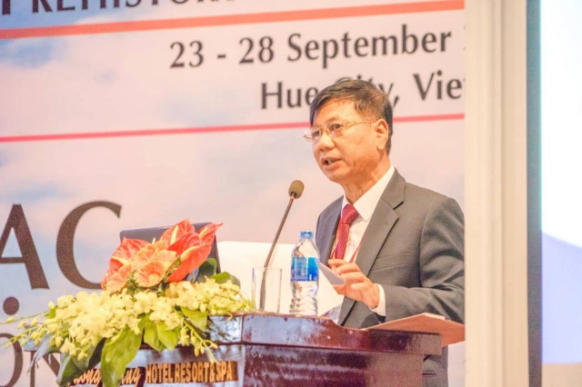 PGS.TS Nguyễn Giang Hải, Viện trưởng Viện Khảo cổ học phát biểu