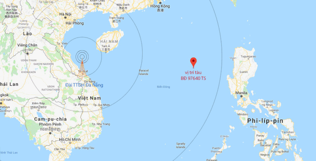 6 ngư dân mất tích khi đi câu cá ngừ đại dương - 1
Vị trí cuối cùng của tàu BĐ 97640 TS trước khi mất liên lạc