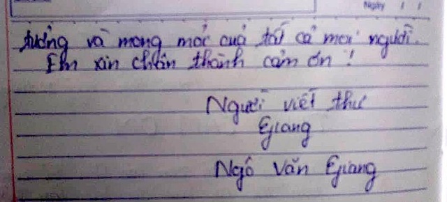 Hiện thực hóa giấc mơ giảng đường đại học cho những tân SV nghèo xứ Nghệ - 9
Thư cảm ơn của em Ngô Văn Giang.