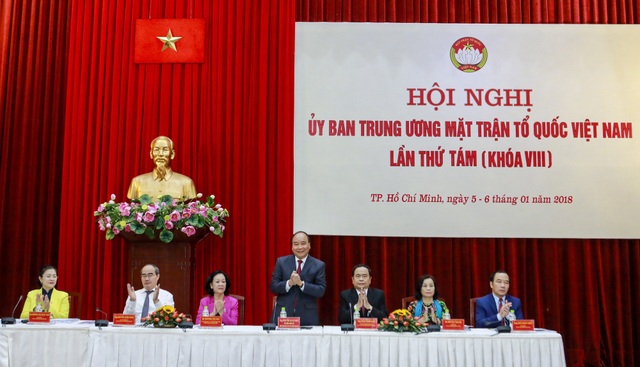 Thủ tướng: Mặt trận Tổ quốc cần tích cực tham gia kiểm soát quyền lực - 1 Thủ tướng Nguyễn Xuân Phúc và nhiều lãnh đạo cao cấp của Đảng, Chính phủ tham dự hội nghị (ảnh: Quang Vinh)