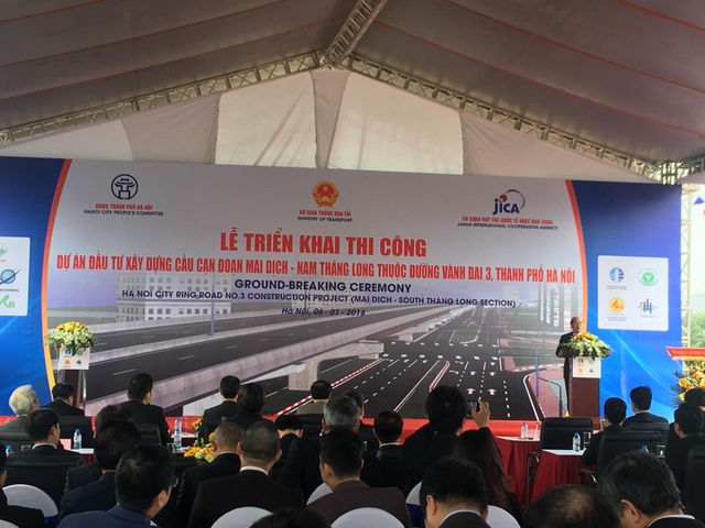 Chính thức xây dựng cầu cạn cao tốc Mai Dịch - Nam Thăng Long - 2 Dự án cầu cạn cao tốc Mai Dịch - Nam Thăng Long bắt đầu được triển khai từ hôm nay (6/1)