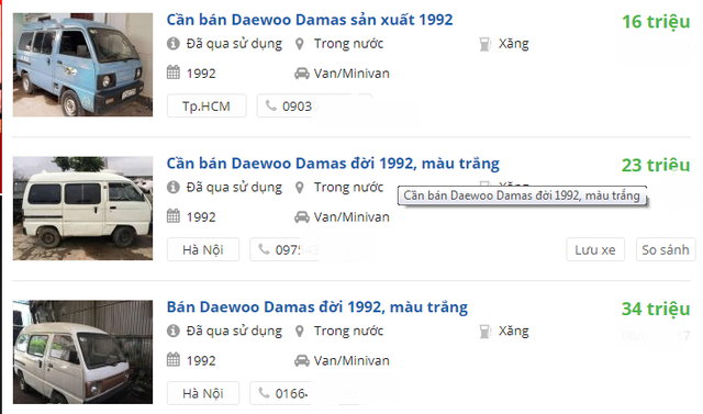 Hơn 24.000 ô tô "già nua" bị thu hồi, nhiều xe được rao bán rầm rộ - 1 Dựa vào số khung, số máy của các dòng xe Cục Đăng kiểm đưa ra, có thể tìm ra nhiều dòng xe quá niên hạn vẫn được rao bán trên mạng