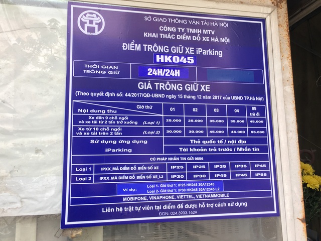 Hàng loạt điểm trông giữ xe vắng hoe vì phí gửi ô tô tăng gấp gần 3 lần - 6 Bảng giá mới