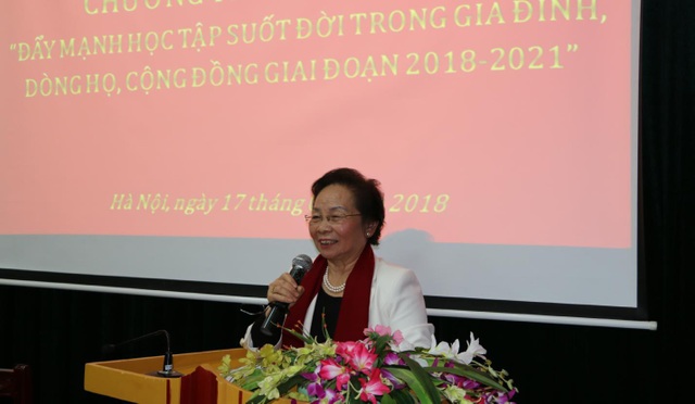 Hội Khuyến học đồng hành cùng Hội Người Cao tuổi trong phong trào học tập suốt đời - 2
GS.TS Nguyễn Thị Doan, Chủ tịch Hội Khuyến học Việt Nam