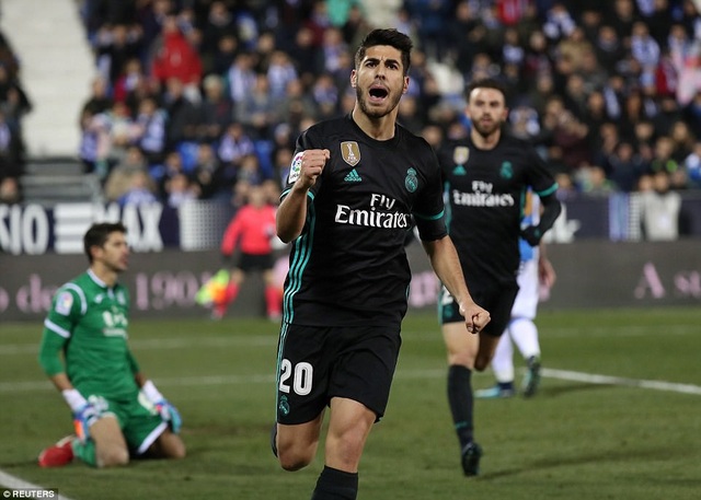 Real Madrid “vượt ải” Leganes nhờ bàn thắng ở cuối trận - 2
Asensio ghi bàn duy nhất của trận đấu ở phút 90