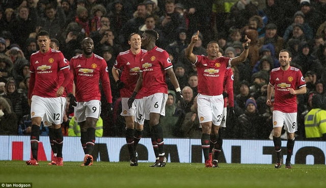 MU 3-0 Stoke City: Lukaku "nổ súng" trở lại sau 1 tháng - 3
Các cầu thủ MU ăn mừng bàn thắng mở tỉ số từ sớm của Valencia