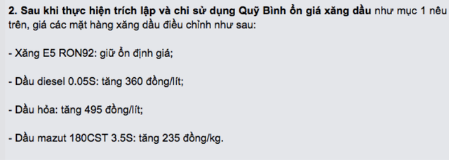 Giá xăng A95 “âm thầm” tăng, người dân chịu thiệt - 1 Thông báo của Liên bộ Tài chính – Công thương trong đợt điều chỉnh xăng dầu hôm 4/1 vừa qua.