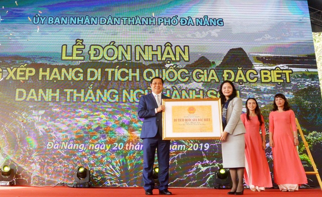 Danh thắng Ngũ Hành Sơn nhận Bằng xếp hạng Di tích Quốc gia đặc biệt