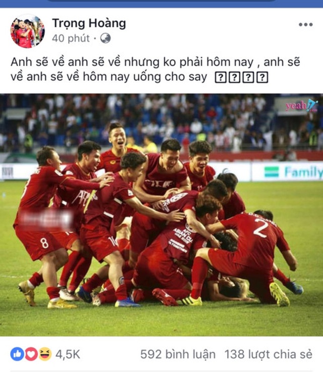 Anh sẽ về nhưng không phải hôm nay của tuyển thủ Việt khuấy đảo mạng xã hội - 3 Anh sẽ về nhưng không phải hôm nay của tuyển thủ Việt khuấy đảo mạng xã hội - 3