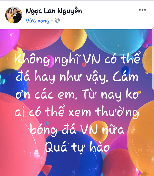 Sao Việt dành nhiều lời khen cho đội tuyển Việt Nam dù không được vào Bán kết - 1 Sao Việt dành nhiều lời khen cho đội tuyển Việt Nam dù không được vào Bán kết - 1