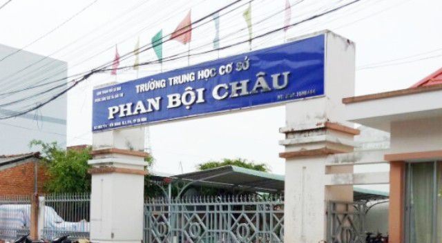 Trường THCS Phan Bội Châu (TP Cà Mau, tỉnh Cà Mau), nơi có Hiệu trưởng từng bị giáng chức vì sai phạm. (Ảnh: CTV)