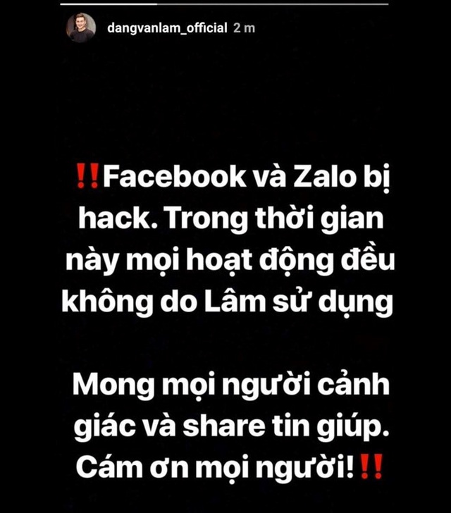Thủ thành Lâm Tây bị hack Facebook, Instagram, để lộ thông tin nhạy cảm - Ảnh minh hoạ 2
