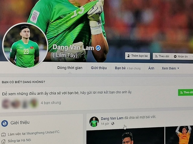 Thủ thành Lâm Tây bị hack Facebook, Instagram, để lộ thông tin nhạy cảm