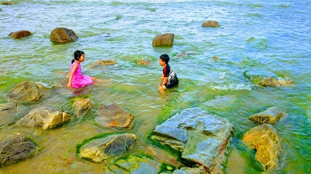 Rạn Nam Ô: Đẹp ngỡ ngàng rạn rêu xanh thu hút du khách ngày đầu xuân - 5 Rạn Nam Ô: Đẹp ngỡ ngàng rạn rêu xanh thu hút du khách ngày đầu xuân - 5