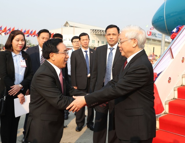 Tổng Bí thư, Chủ tịch nước Nguyễn Phú Trọng bắt đầu thăm hữu nghị chính thức Lào