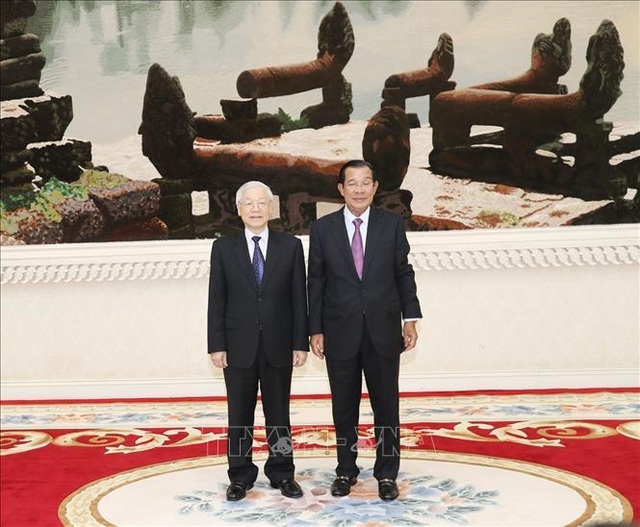 Tổng Bí thư, Chủ tịch nước Nguyễn Phú Trọng hội kiến Thủ tướng Campuchia - Ảnh minh hoạ 3