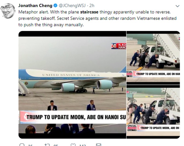 Xe thang chuyên cơ của Tổng thống Trump gặp trục trặc tại sân bay - 1 Xe thang chuyên cơ của Tổng thống Trump gặp trục trặc tại sân bay - 1