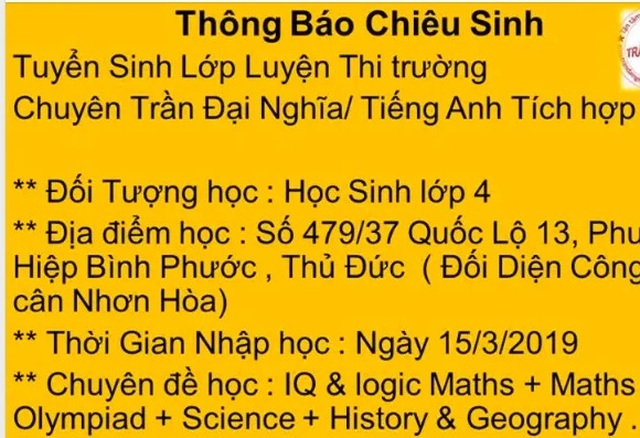 Thúc trẻ luyện thi vào lớp 6 Trường THPT chuyên Trần Đại Nghĩa - 4 Thúc trẻ luyện thi vào lớp 6 Trường THPT chuyên Trần Đại Nghĩa - 4