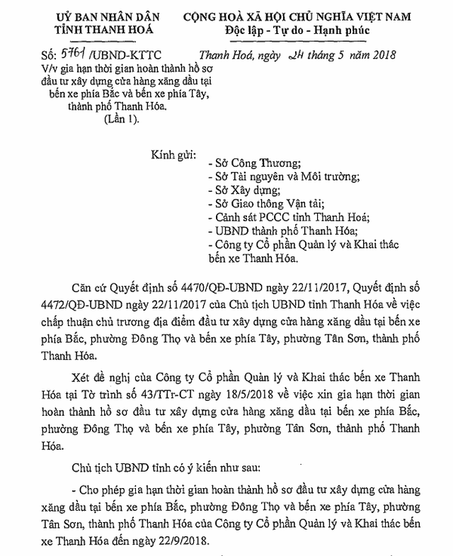 Bất thường trong hoạt động của một dự án cửa hàng xăng dầu ở Thanh Hóa - 2 Bất thường trong hoạt động của một dự án cửa hàng xăng dầu ở Thanh Hóa - 2